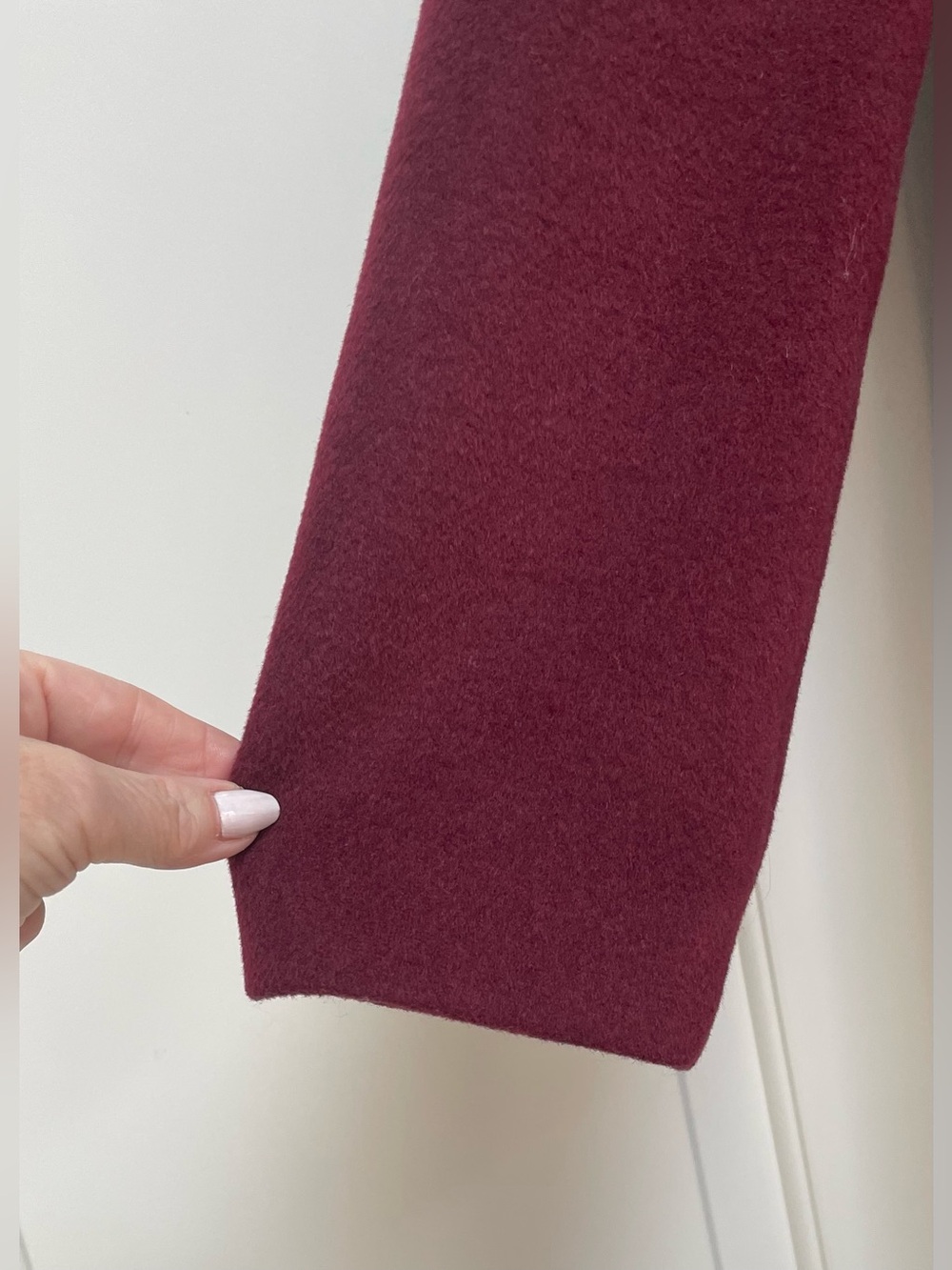 Loft Vintage Burgundy Wool Blend Zip Front Pockets Collarless Coat Fall Winter - Picture 2 of 10